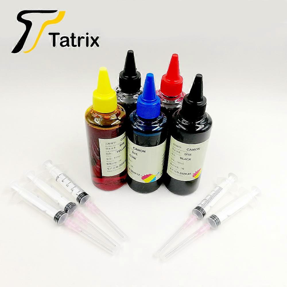 Tatrix 4 lahve 100ML Canon série Náplňový inkoust pro kazety Canon, Dye Ink Photo Ink pro stolní tiskárnu Canon / All-in-One tiskárnu