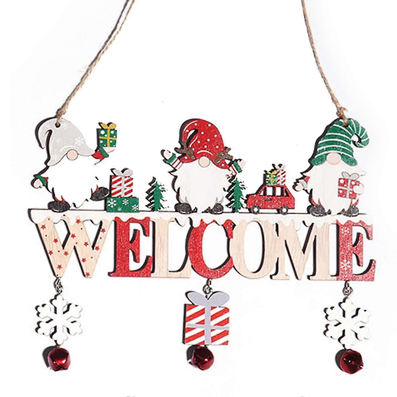 Festive Welcome Sign for Christmas Hanging Decor in the Living Room or Yard