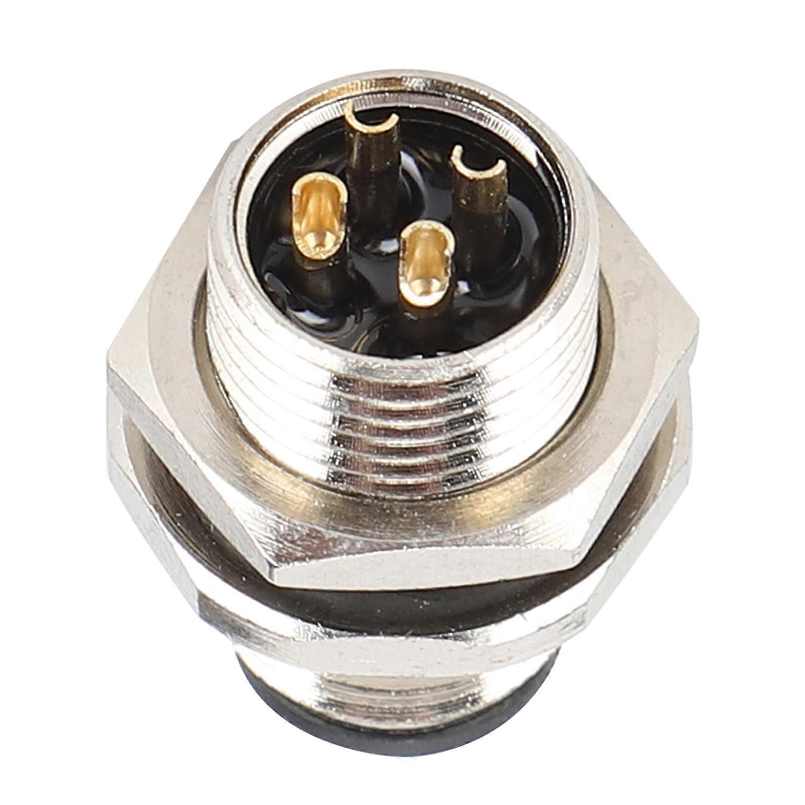 4pin Plug Adapter Panel Mounted Socket M12x1 IP67 Waterproof Connector