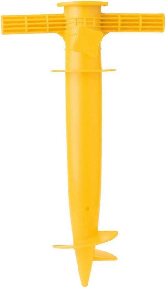 Beach Umbrella Sand Anchor Stand Holder, Universal Ground Spike Base with 3-Tier Screw Safe Stand, One Size Fits All Umbrellas for Strong Winds