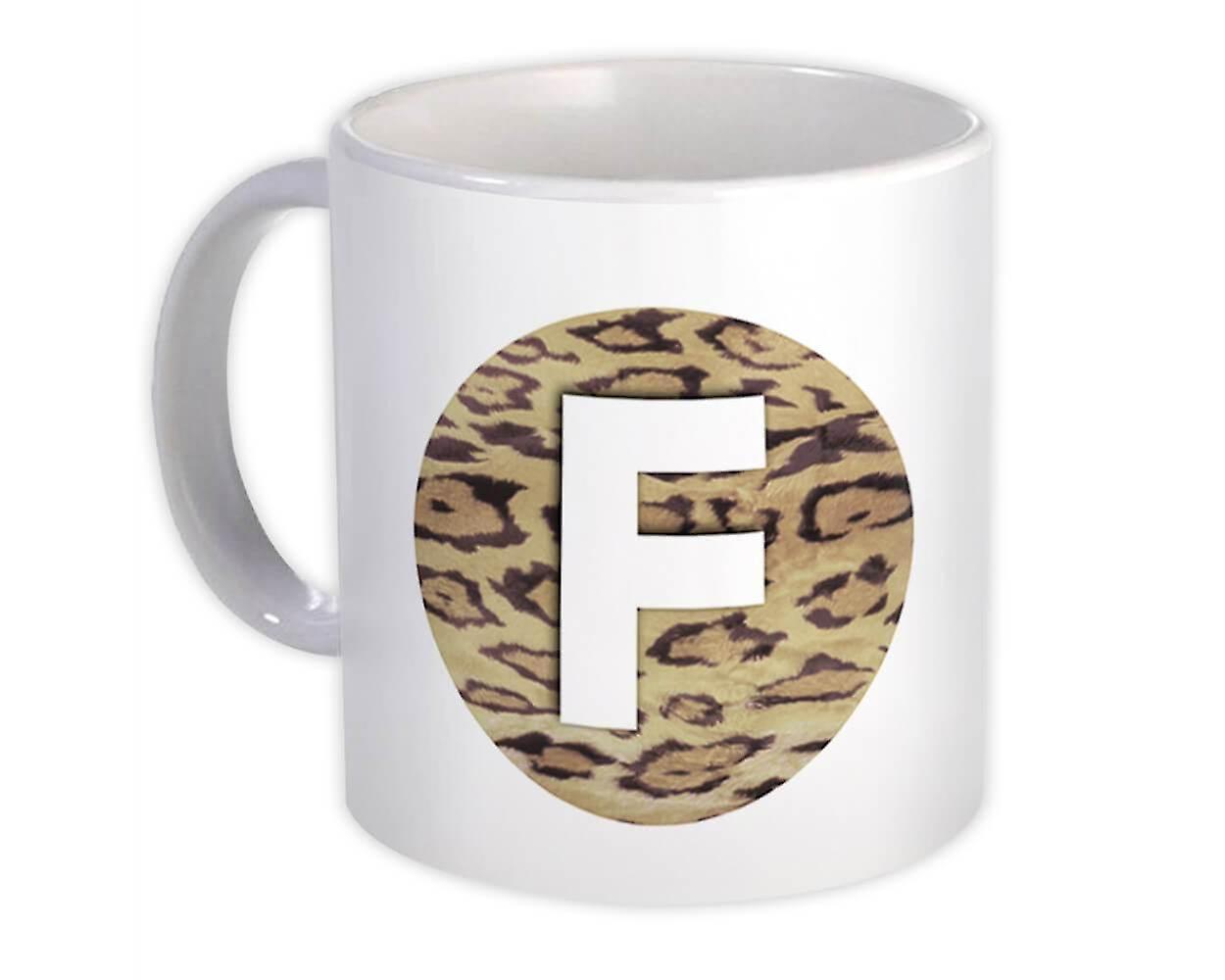 Geschenk-Becher: Monogramm Buchstabe F Gepard