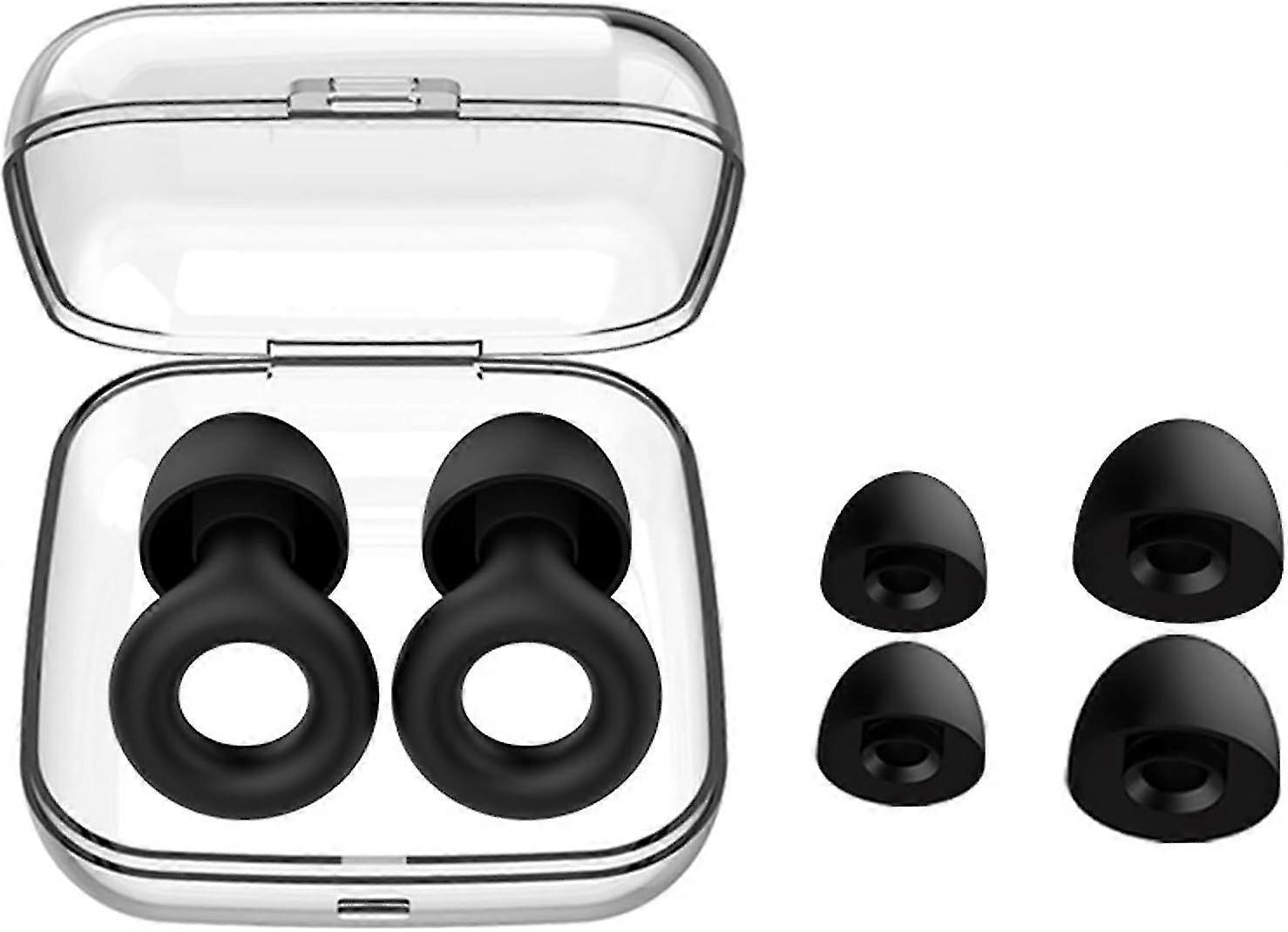 Ear Plugs for Sleep  Super Soft, Reusable Hearing Protection in Flexible Silicone for Noise Reduction & Flights - 6 Ear Tips in S/M/L - 26dB Noise Can