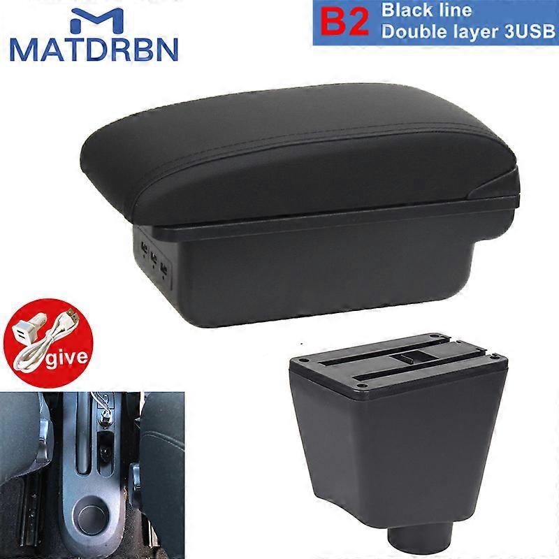 For Renault Clio 4 For Renault Captur Clio 3 III IV Car Armrest Box Accessories Storage Retrofit Parts Dual Layer USB Charging