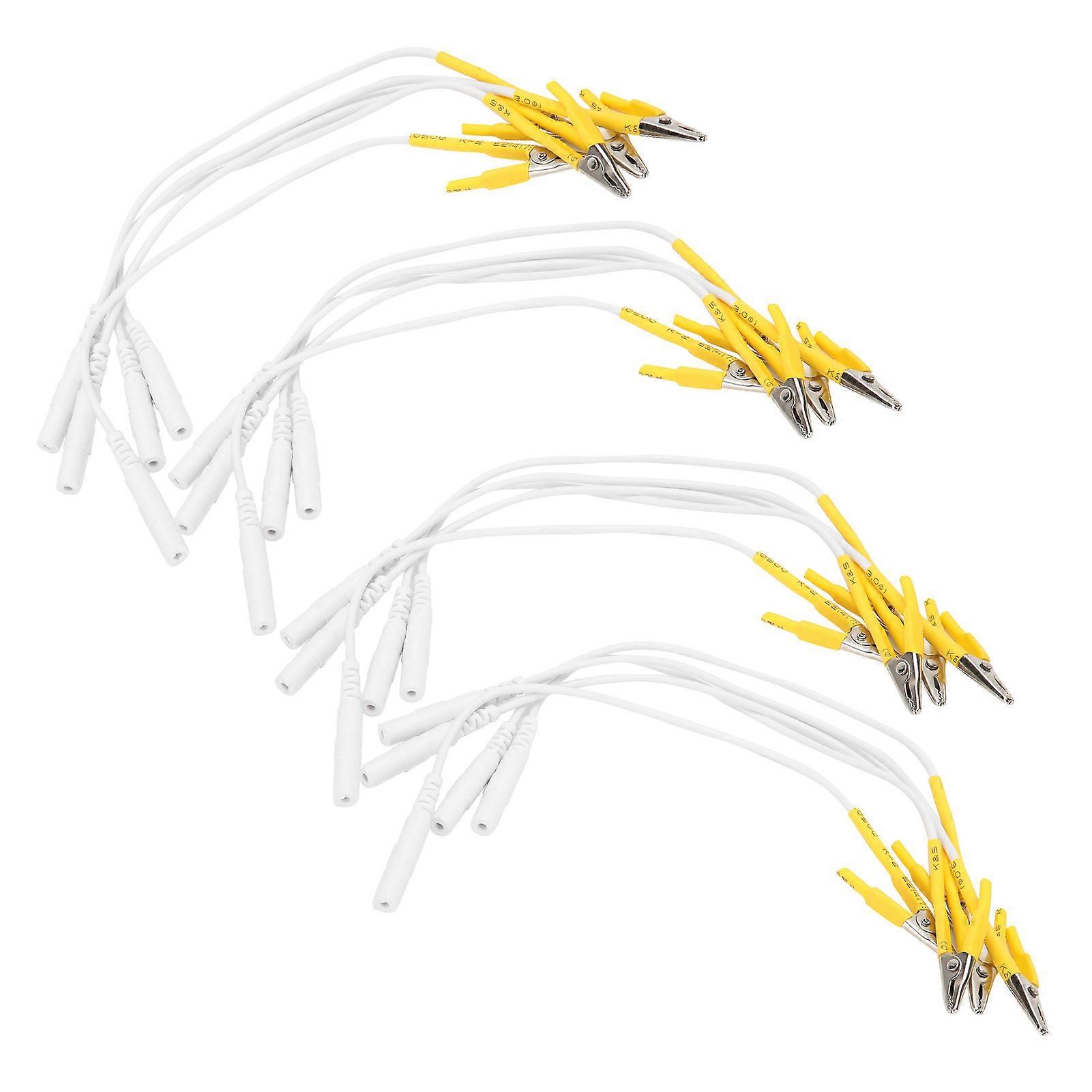 20 x Clip Electrode Lead Wire for TENS Massager - Copper - 2mm Plug - Physiotherapy Cable New