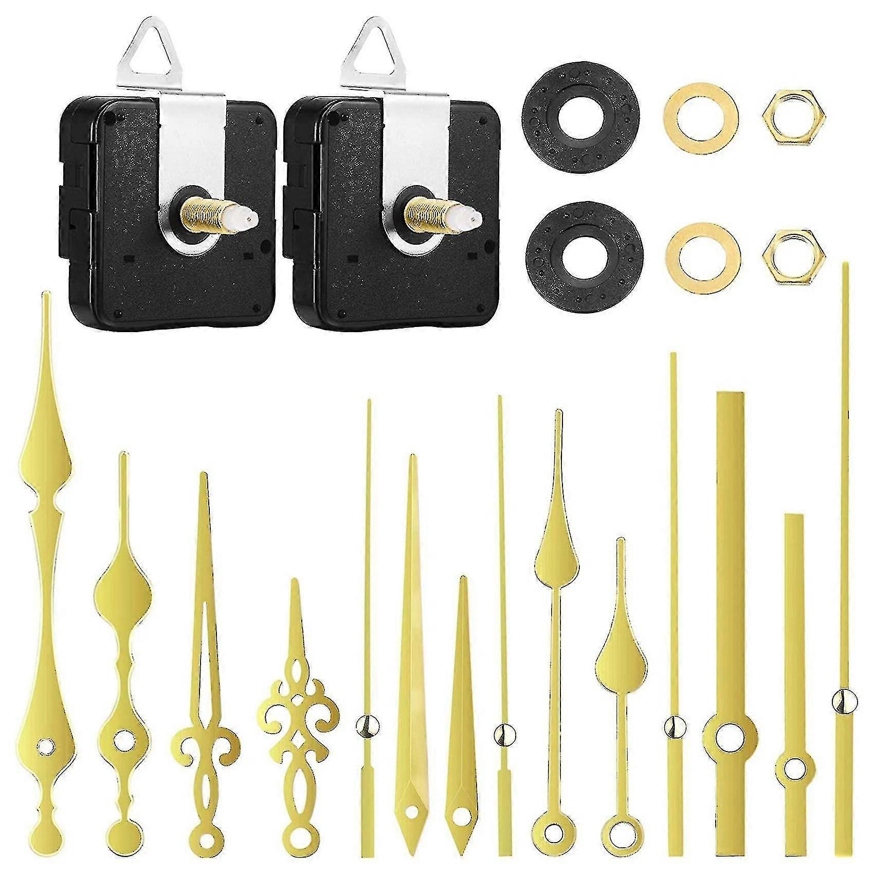 2pcs 20mm Clock Movement Quartz Diy With 5 Pairs Of Gold Hands PXCL