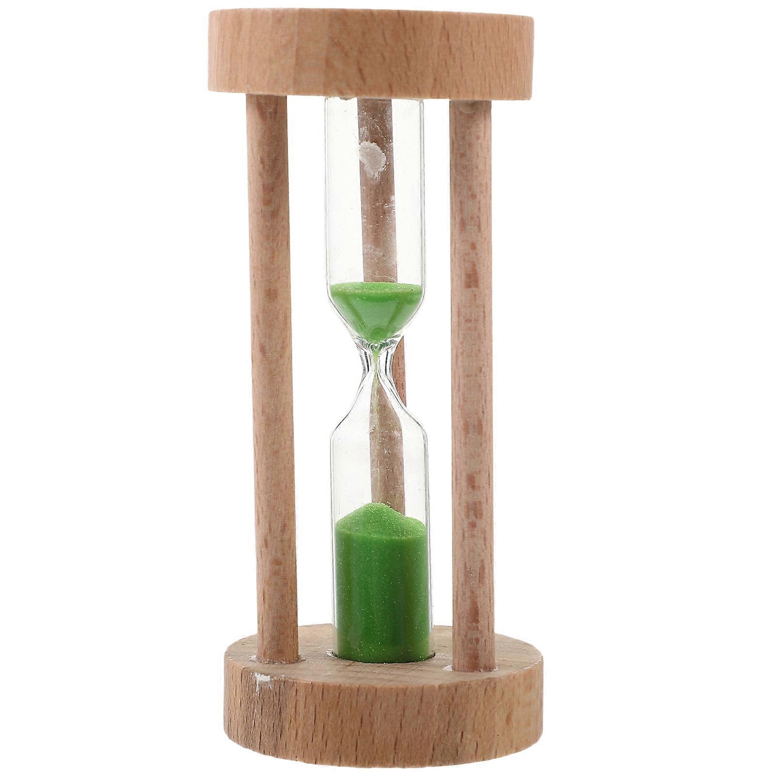 Sablier en bois vert de 3 minutes, décoration de table et de bureau