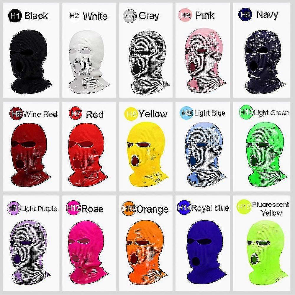 Full Face Mask Ski Mask Winter Cap Balaclava Hoodarmy Mask 3hole