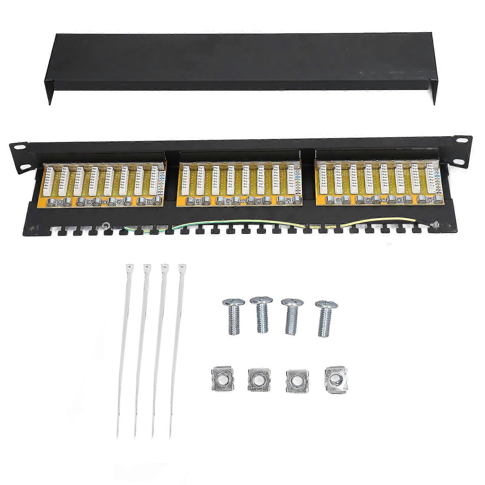 24 Port Shielded Patch Panel with Removable Interchangeable Jacks - Network Cable Patch Panel