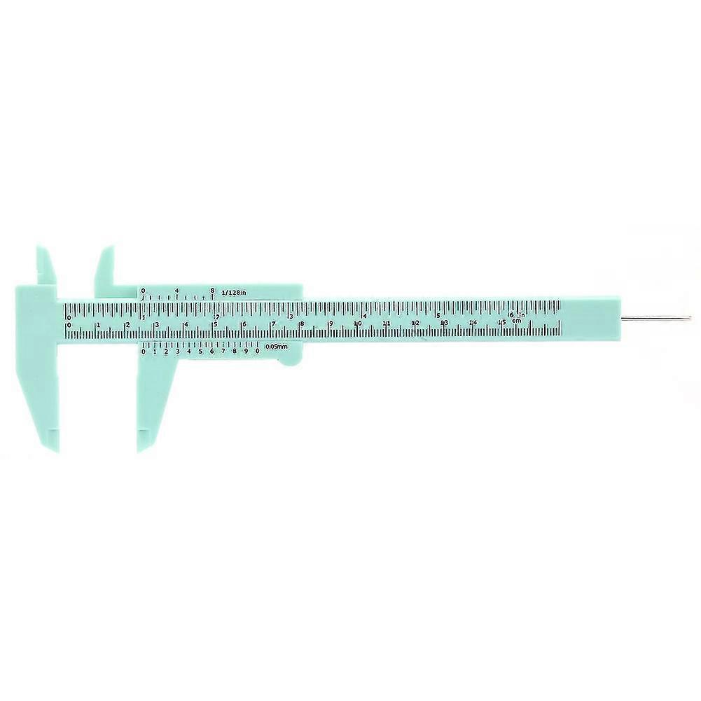 Plastic Double Rule Vernier Caliper Measuring Tool 0.5mm - 150mm High Accuracy (Green)