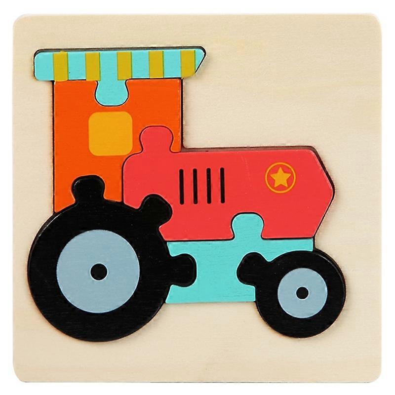 5 PCS Children Wooden Three-dimensional Puzzle(Tractor)