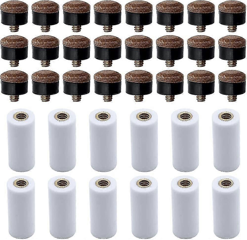 36 Pcs Billiard Cues Tips Replacement Hard Billiard Cue Tips Pool Cue Tips Screw