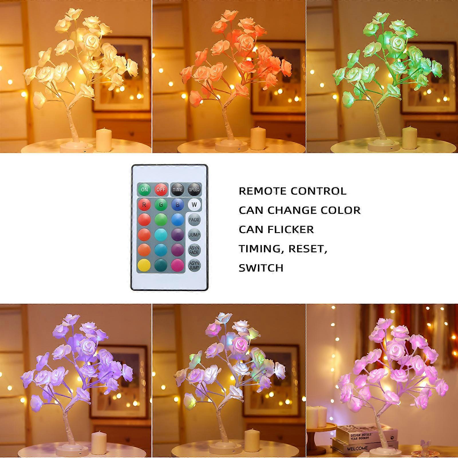 Appointment Valentine's Day Tabletop Bonsai Rose Tree Light With Remote 16 Color Changing Led