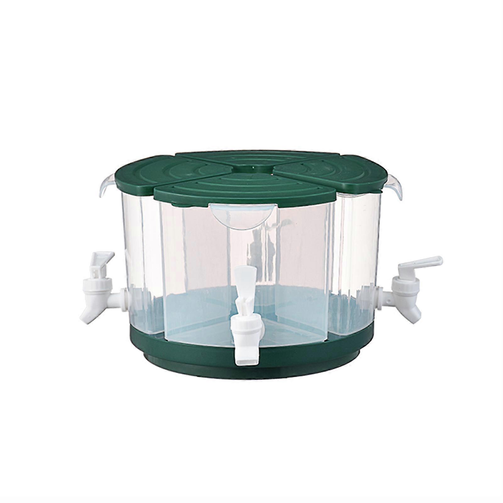 Beverage Dispenser for Fridge, 5.5 L Rotating Plastic Drink Dispenser with Spigot 4 Grids Cold Kettle Juice Containers