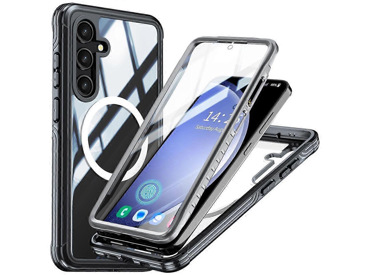 for Galaxy S24 Case, Compatible with Magsafe [Built-in Screen Protector] Full Body Shockproof Cover Magnetic Back Phone Case for Samsung Galaxy S24 5G