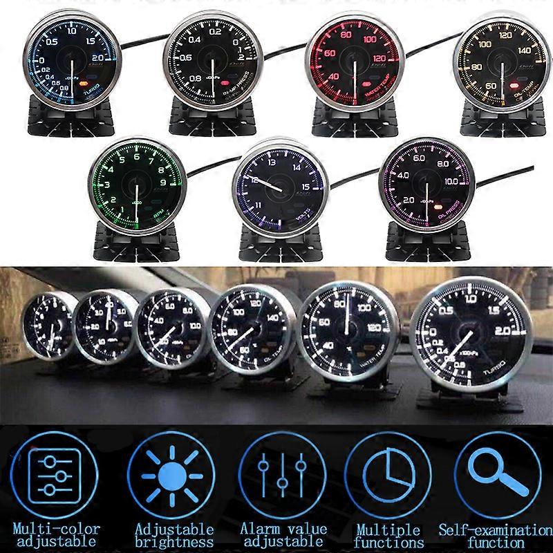 Advance A1 60mm 7-Color 3.0bar Turbine Boost Gauge Water Oil Temp Pressure Voltmeter Tachometer Vacuum Car Mechanical Meter