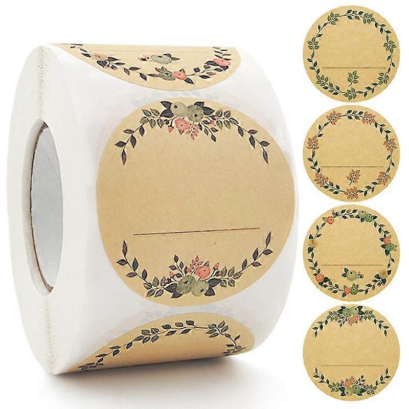 500 قطعة ملصقات ورق كرافت، ملصقات ذاتية اللصق 5 سم، ملصقات برطمان مربى