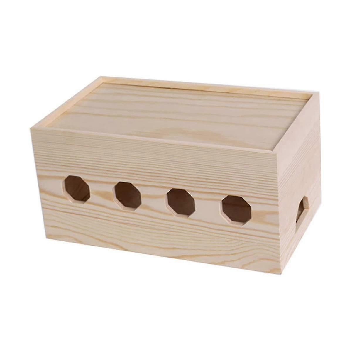 Wood Style Box, Wire Organizer Home And Office For Tv, Computer Hide And Power Strip
