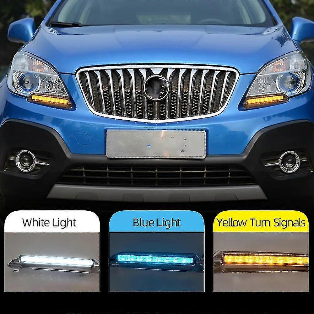 Car Flashing 1 Pair DRL For Buick Encore Opel Mokka 2012 2013 2014 2015 Daytime Running Lights Fog head Lamp cover Daylight