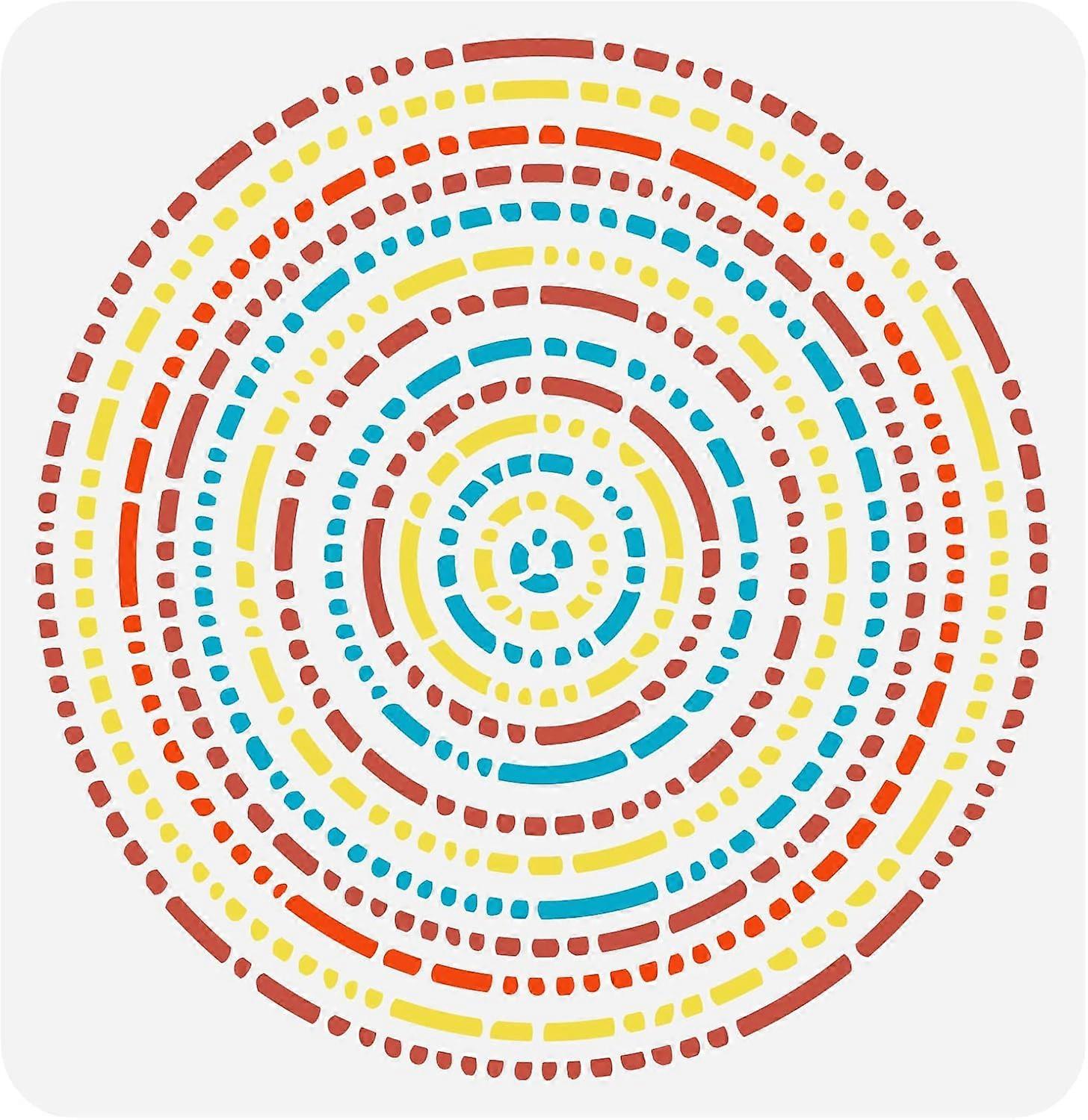 Resonance wall Stencil 11.8x11.8inch Reusable Resonance Craft Stencil for Wall Decoration Large Size Resonance Ring Pattern Stencil for Painting on Wa