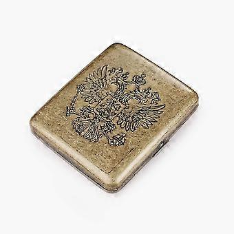 cigarette case automatic Automatic Cigarette Case, 40 Capacity Press Eject Metal Tobacco Holder,  Moisture Proof, Shock Resistant, Portable Storage Box, Vintage Style,  Desktop