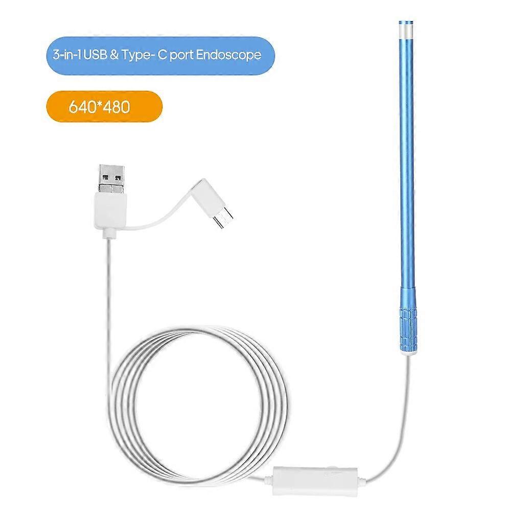 Ear Endoscopy Camera with 6 Dimmable Brightness Adjustable LEDs 5.5MM Lens IP67 Water Resistance Inspection Otoscope