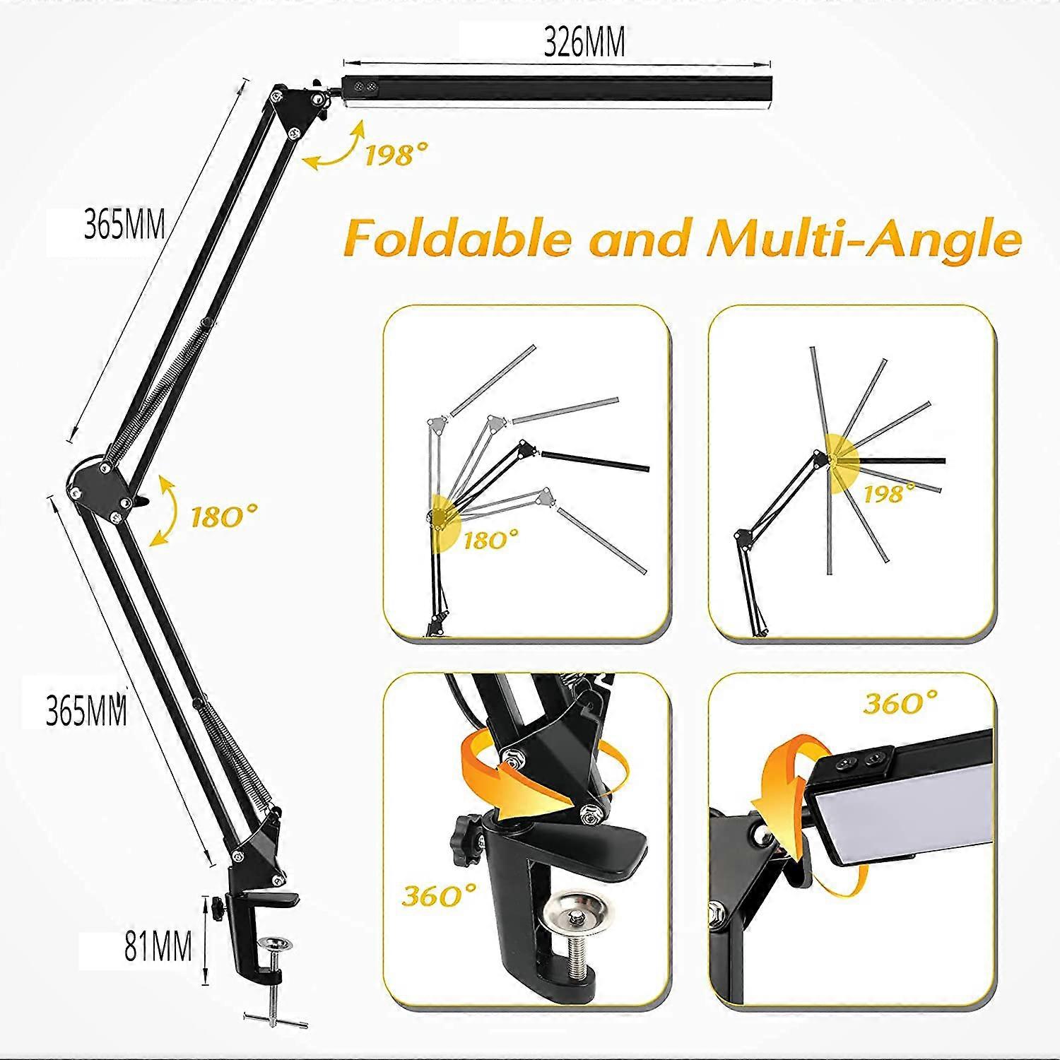 RU 10W Reading Desk Lamp with LED Lights Indoor Light Table Clamp Folding Office Study Work Sunshine From Russia