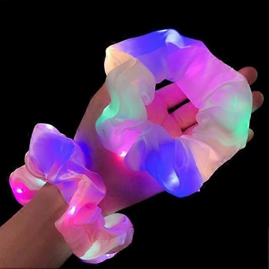 Glowing Scrunchies Satin Bobbles Hairbands Large Intestine Hair Tie