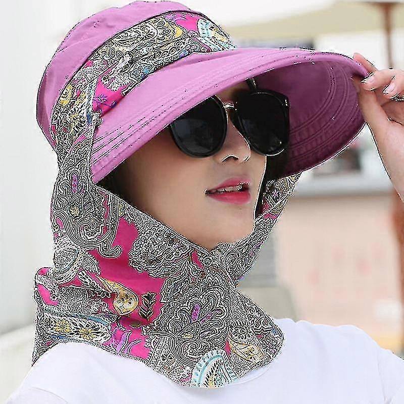 Multi-function Anti-uv Foldable Capspurple