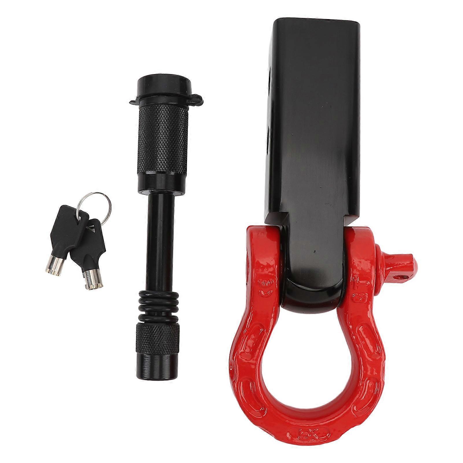 2 Inch Shackle Hitch Receiver with 5/8in Lock Pin and 3/4in D Shackle 45,000 Lbs Break Strength for Vehicle Recovery