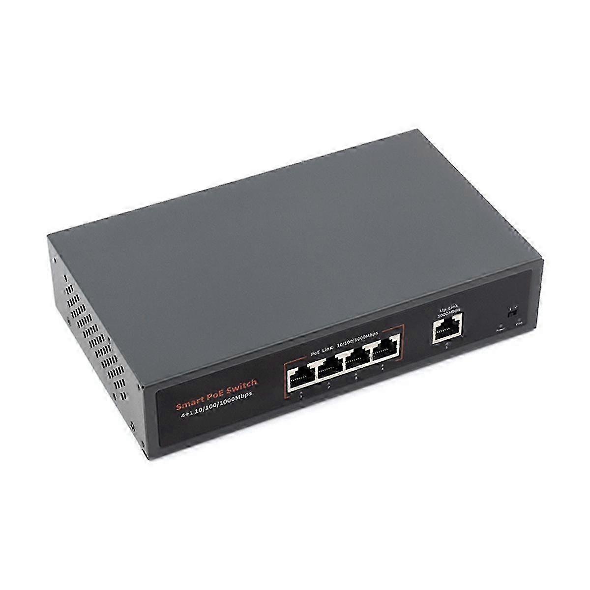 Poe Switch 120w Gigabit Ethernet Plug And Play High Speed 10/100/1000m Port Adaptive Switch Uk Plu