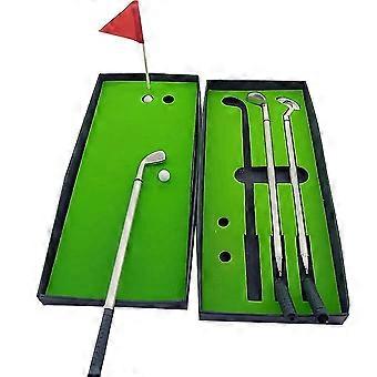 Desktop Putting Green Mini Desktop Golf Pen Set Desktop Games Nyhed Bordlegetøj 3 Golf Penne Bolde Flag Gaver Til Forældre Ven Golf Lovers