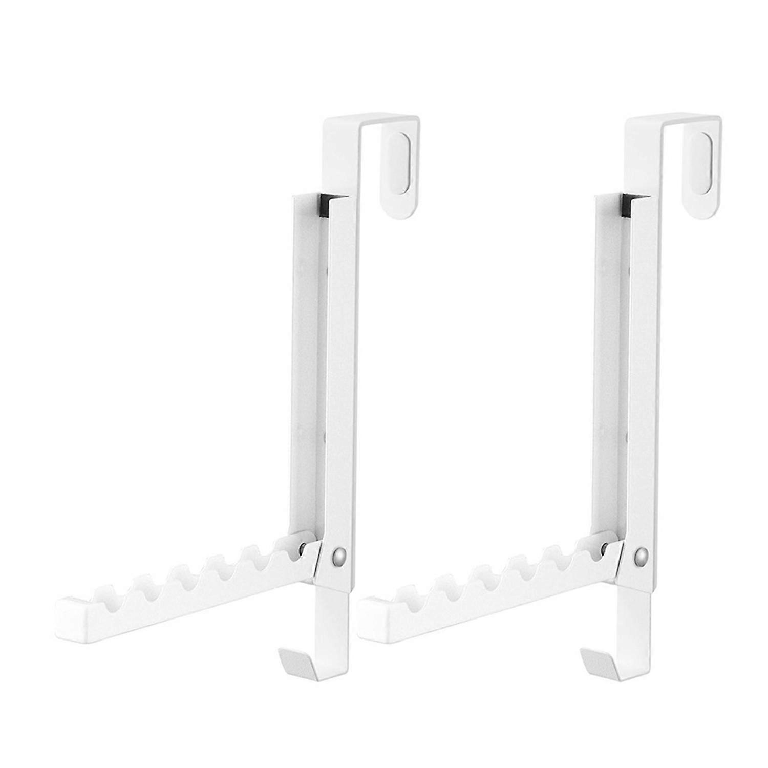 2Pcs Door Clothes Drying Rack Storage Hook Foldable Design Anti-Scratch Door Coat Hook Organizer