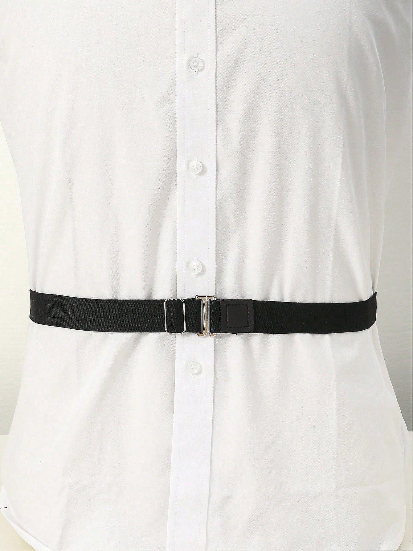 1pc Men's Shirt Stays Adjustable Elastic Suspenders With Non-Slip Locking Clamps Casual