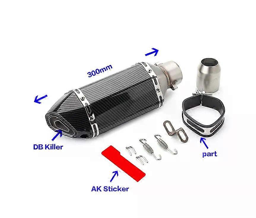 51mm Motorcycle Muffler Ak Exhaust Escape End Tail Silencer Pipe Pot DB Killer for CB400 Ninja250 MT09 Z800 R3 R25 MT07 z250