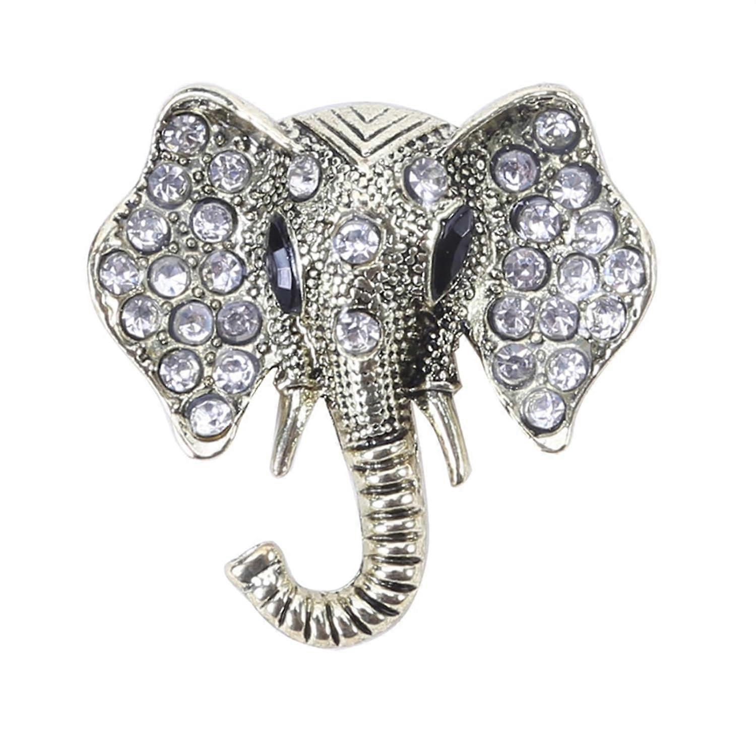 Vintage Elephant Head Brooch Pin, Alloy Material