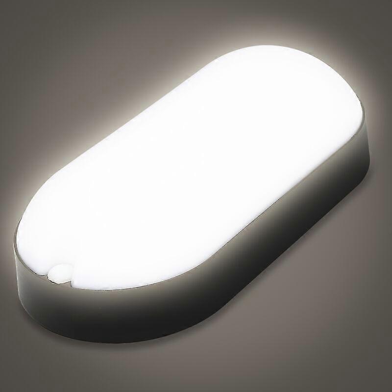 IP54 Waterproof LED Ceiling Light, 15W Oval Bathroom Light, Moisture Proof, Black