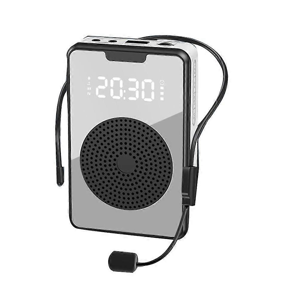 Wireless Voice Amplifier Bluetooth Microphone Speaker with Microphone Headset,For Tour Guide-Black-YKY416