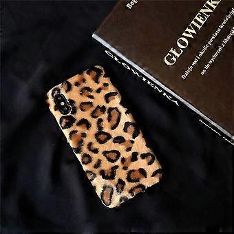 Leopard Print Case Compatible with iPhone 6 / iPhone 6s, Fashion Luxury Soft Fur Fuzzy Warm Plush Winter Case Protective Covers (Plush Leopard, iPhone