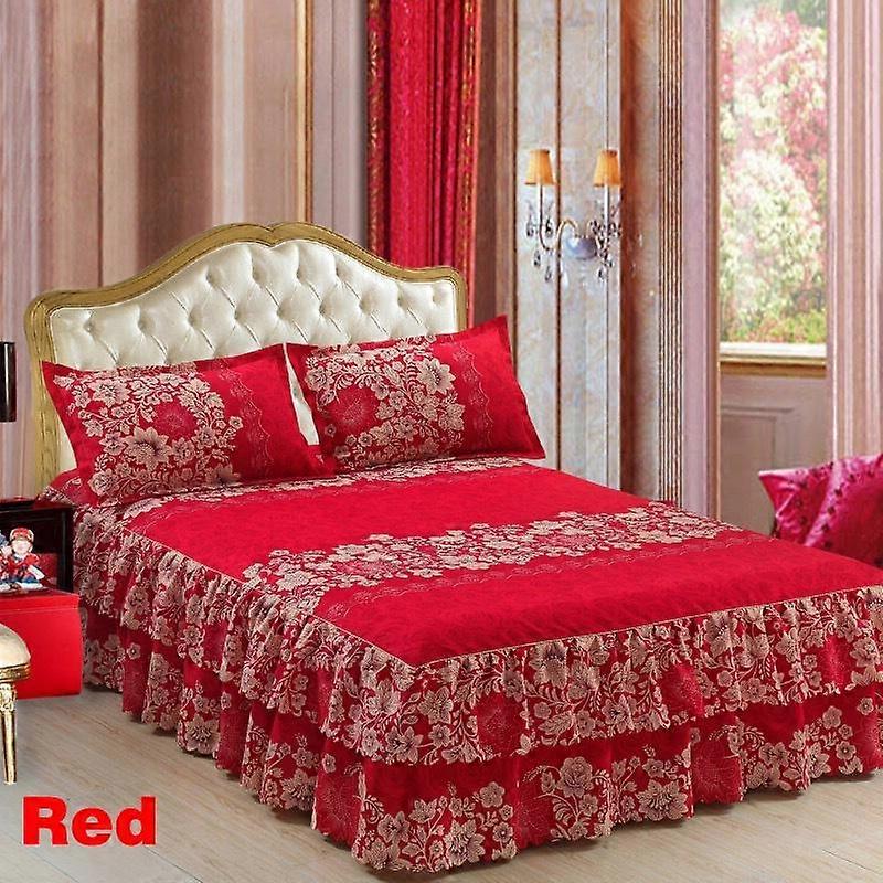 Single/Twin/Full/Queen/King floral Printied Bedspread Coverlet Bed Skirt And Pillow Shams Set