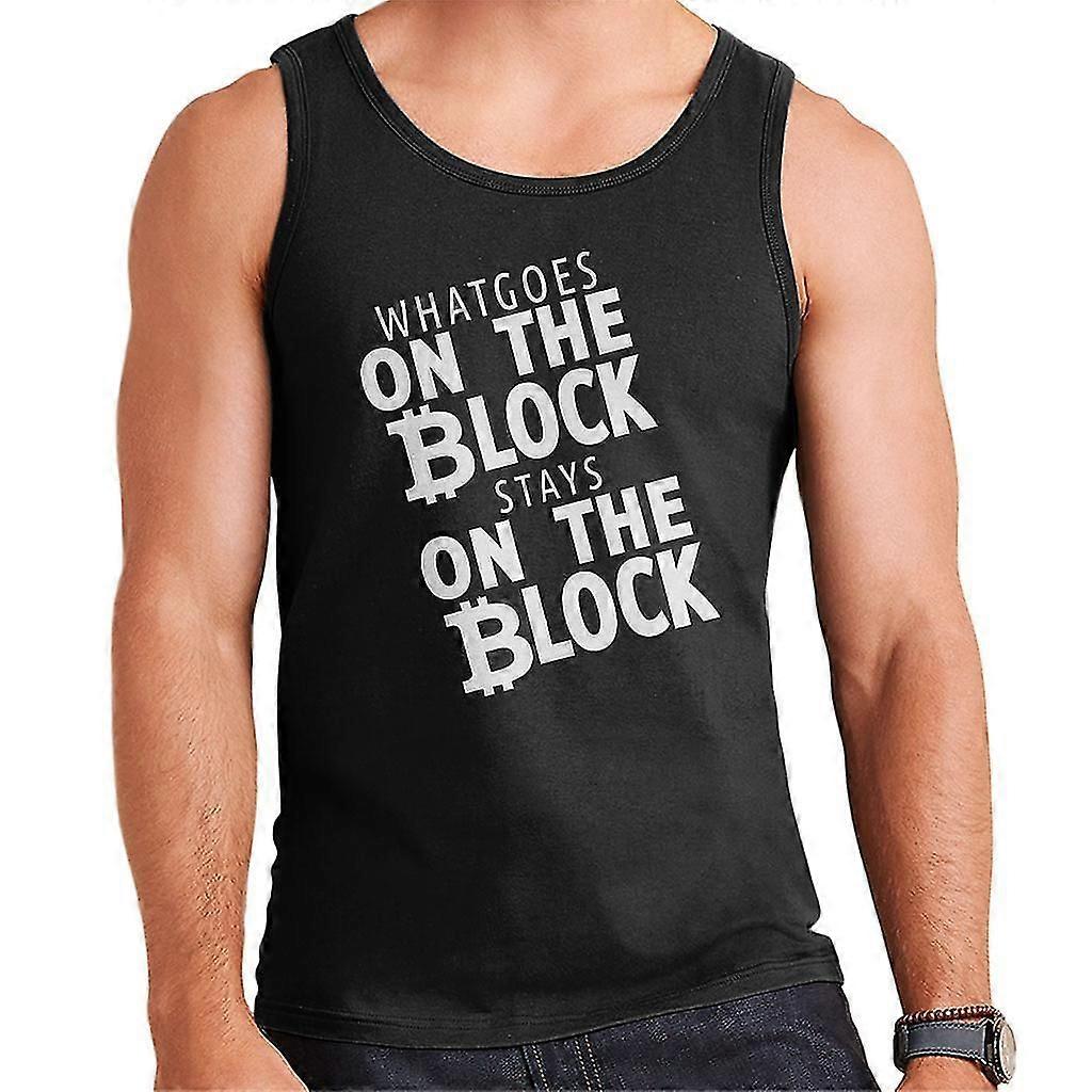 White Text The Block Bitcoin Chaleco para hombre