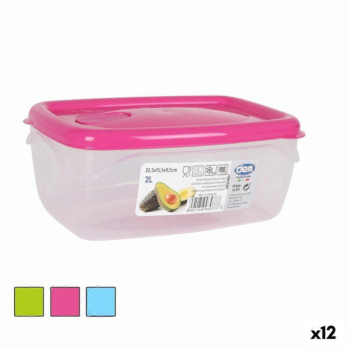 Hermetic Lunch Box Dem Rectangular 22,5 x 15,5 x 9,5 cm (12 Units)
