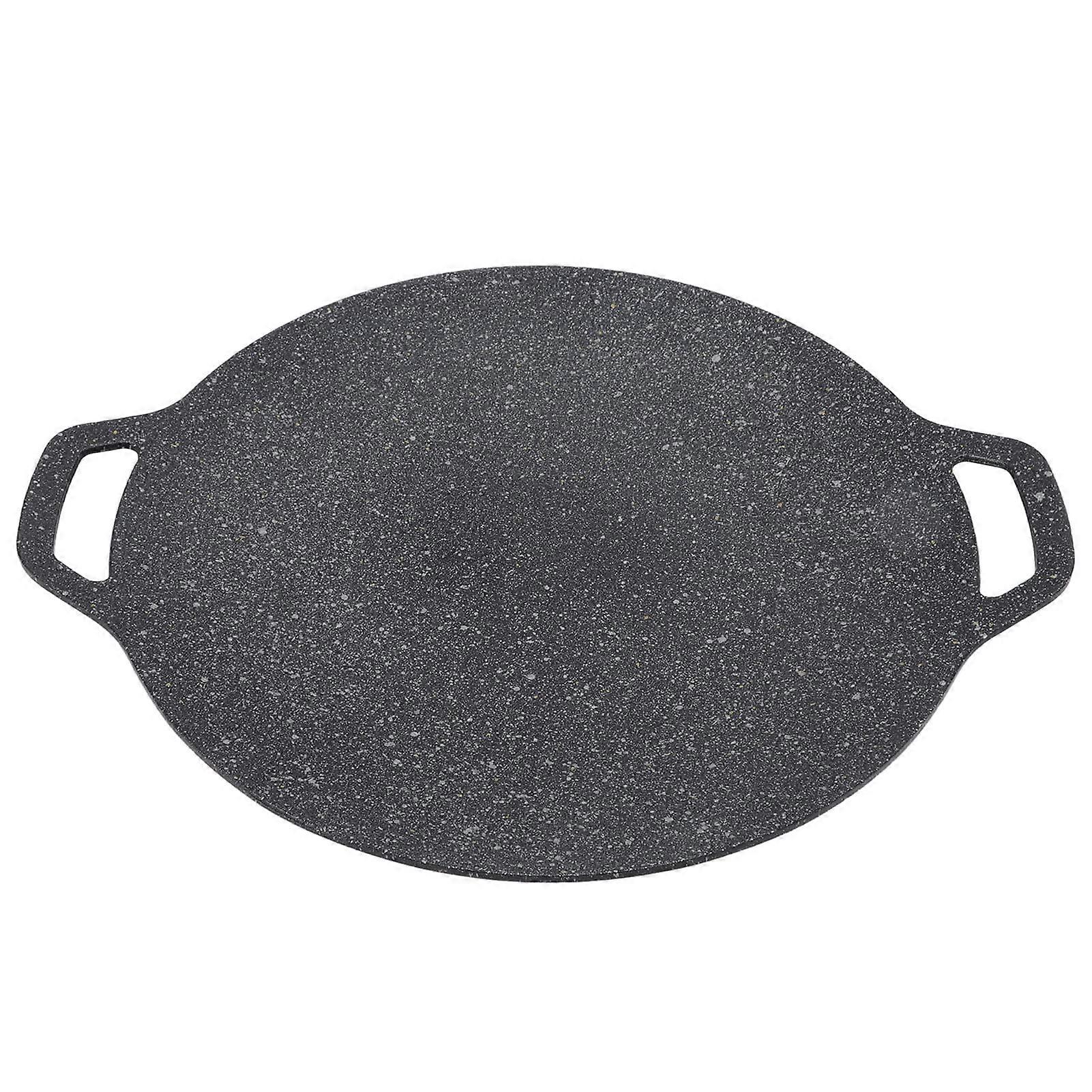 30CM Korean Round Grill Pan - Non-Stick Aluminum BBQ Plate for Grilling Meats, Pancakes, and Vegetables