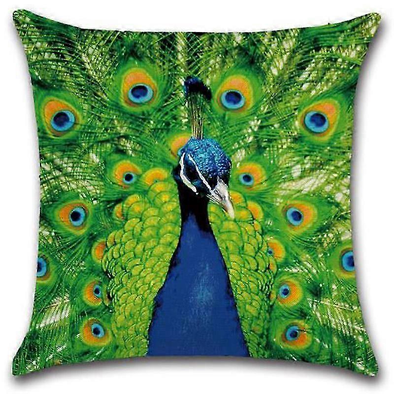 Peacock Feather Cushion Cover