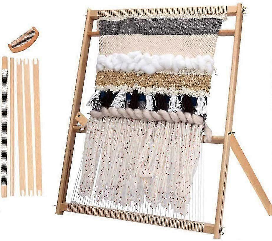 Loom with Stand 24" H x 21" W (Approx.) Wooden Multi-Craft Weaving Loom Arts & Crafts, Extra-Large Frame, Develops Creativity
