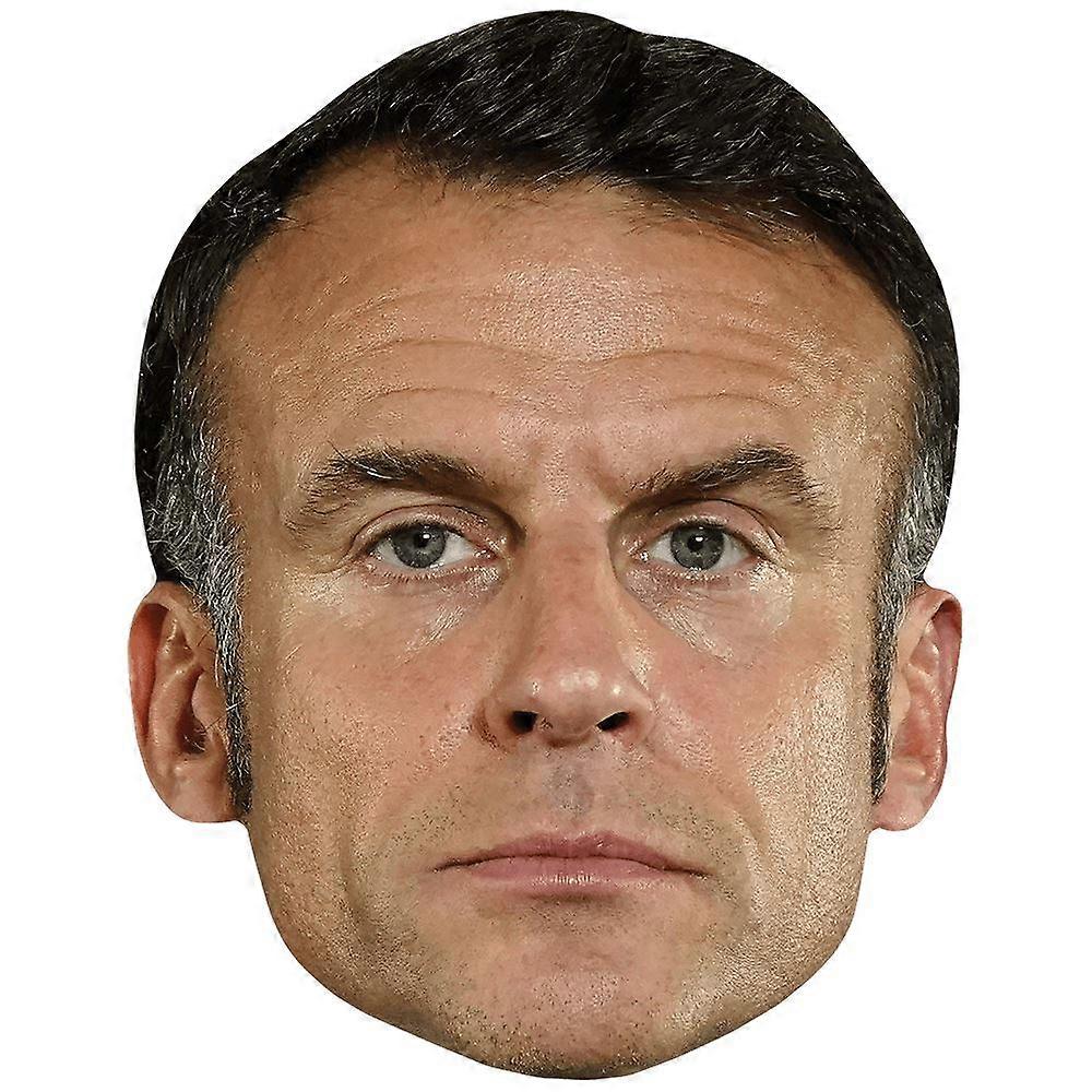 Emmanuel Macron (Brown Hair) Celebrity Mask, Flat Card Face