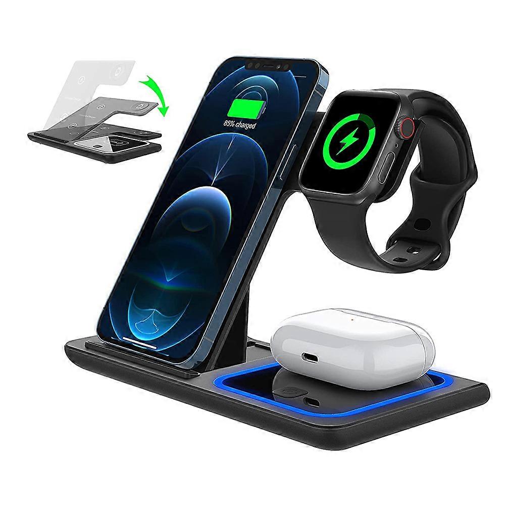 Universal Wireless Charger For Iphone, Airpods, And Apple Watch, 15w Upgraded Large Power Adapter, Fast Charging, Foldable, Portable,