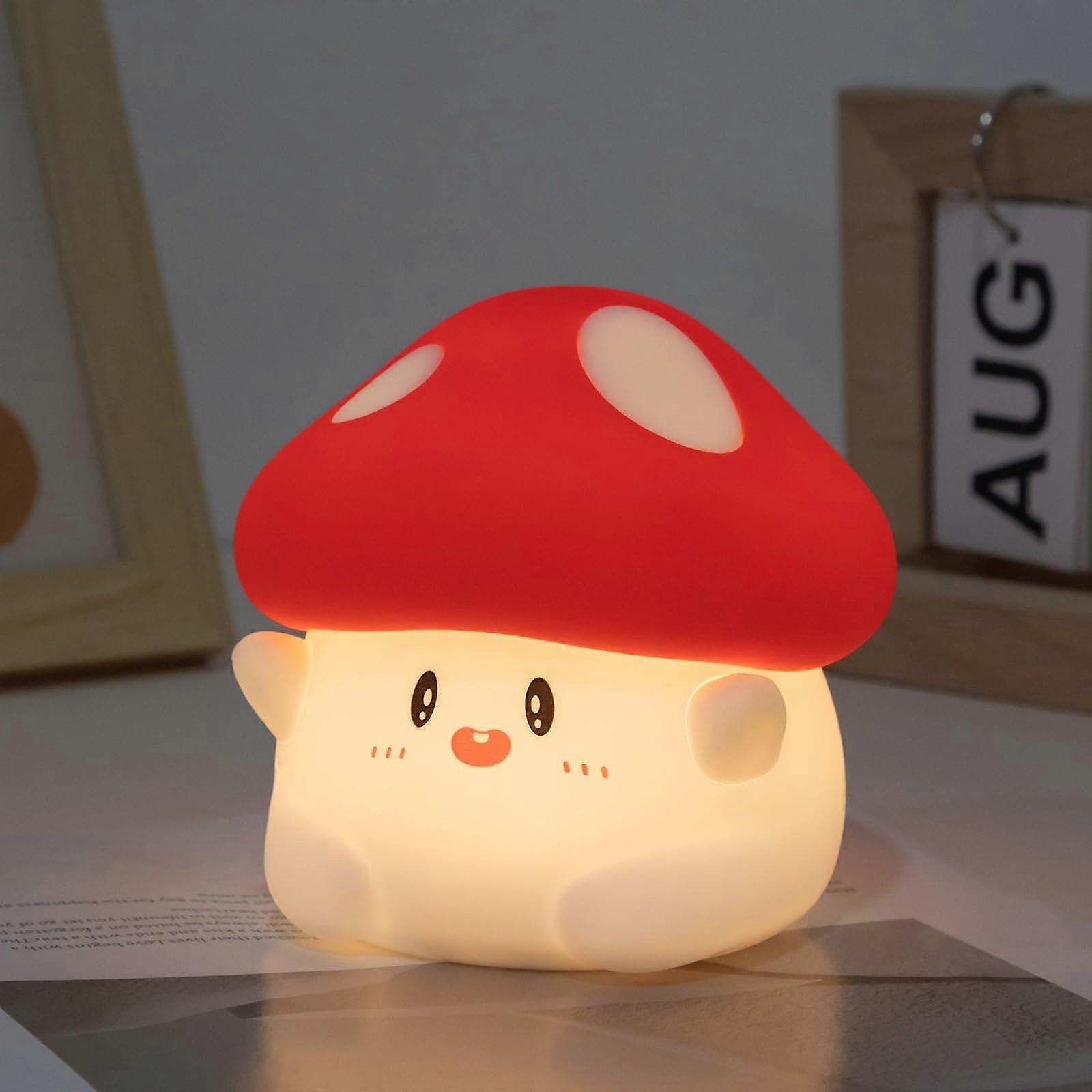 Dimmable Rechargeable Mushroom Lamp for Kids - Soft Light Night Light for Sleep, Dorm Room Decor, USB Powered