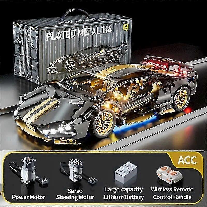 Reobrix Technical Building Block Lamborghinis SVJ Super Car Blocks Brick Motor Power Drive 2.4G Radi