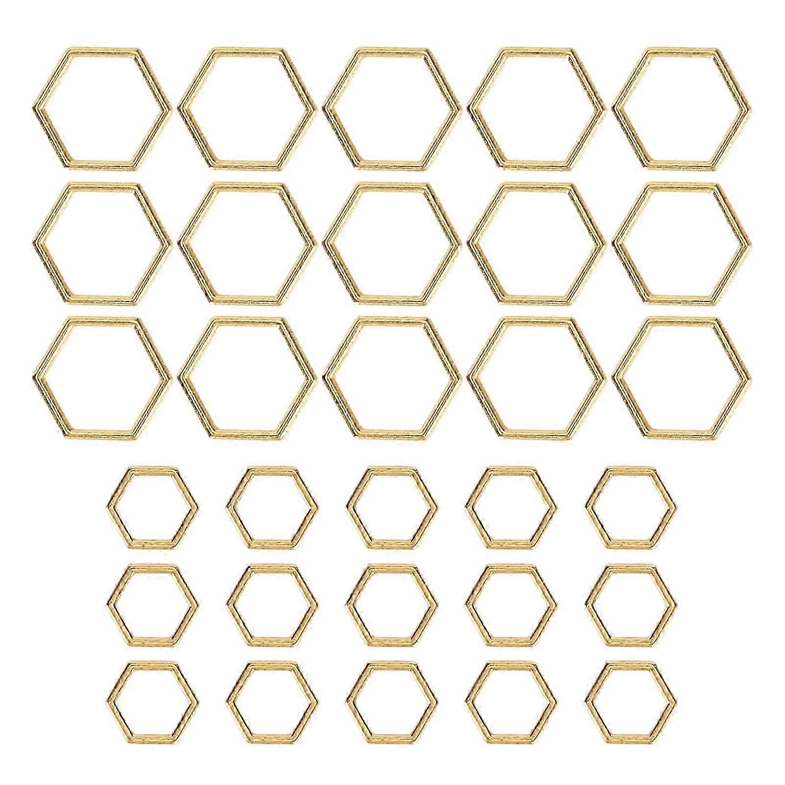 30pcs Hexagonal Knitting Stitch Markers Plating Process Fade Resistant Zinc Alloy for DIY Craft Gold