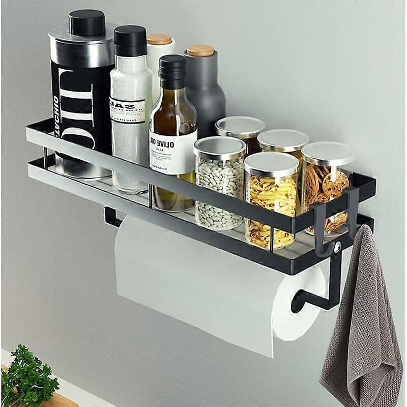 Effortless Installation Spice Organizer, Safe and Solid Extra Long Size for Efficient Kitchen Storage (Black)